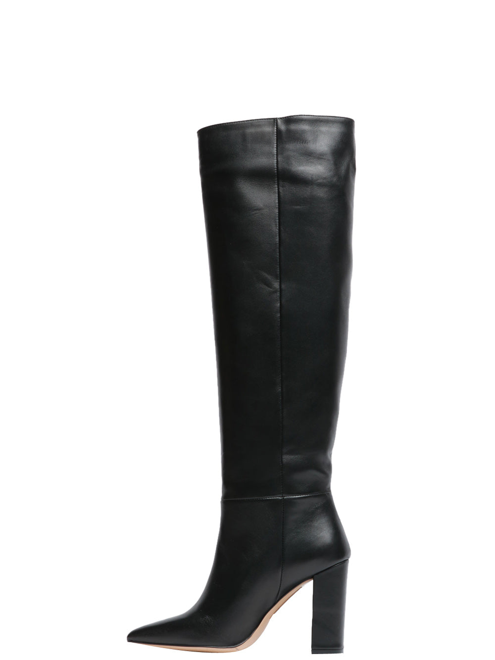 ARIA SHOES Stivali a Punta in Pelle Neri con Tacco Nero