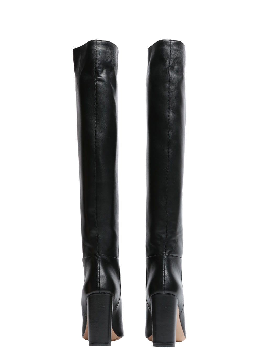 ARIA SHOES Stivali a Punta in Pelle Neri con Tacco Nero