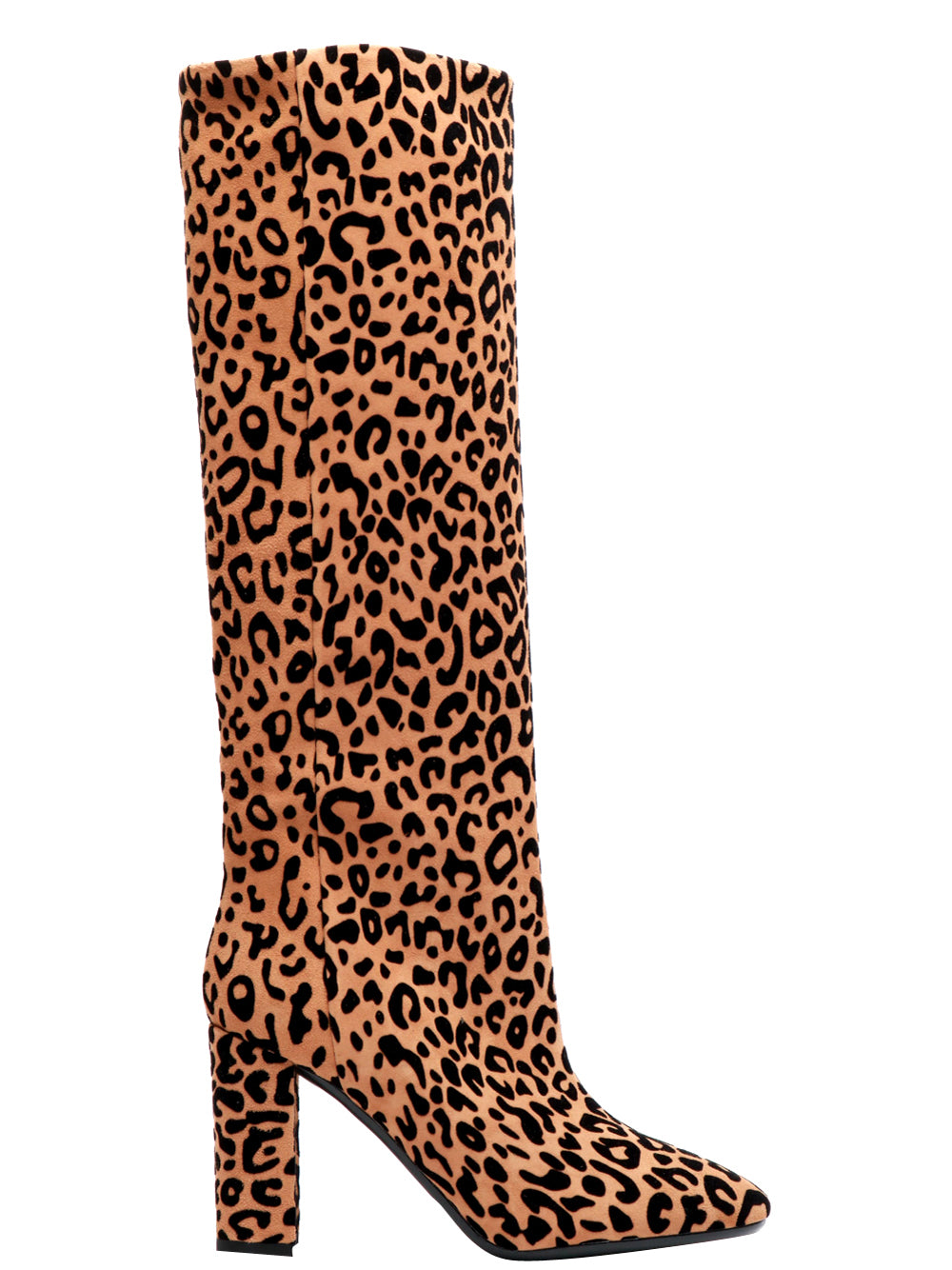 BIANCA DI Stivali in Suede Animalier con Tacco Alto Leopardato