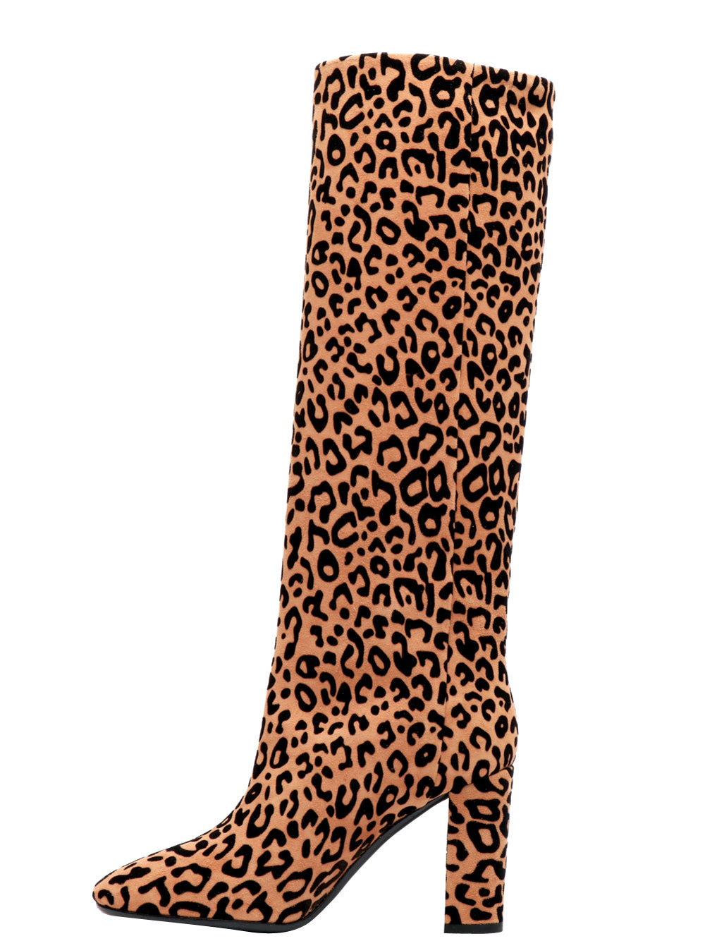 BIANCA DI Stivali in Suede Animalier con Tacco Alto Leopardato