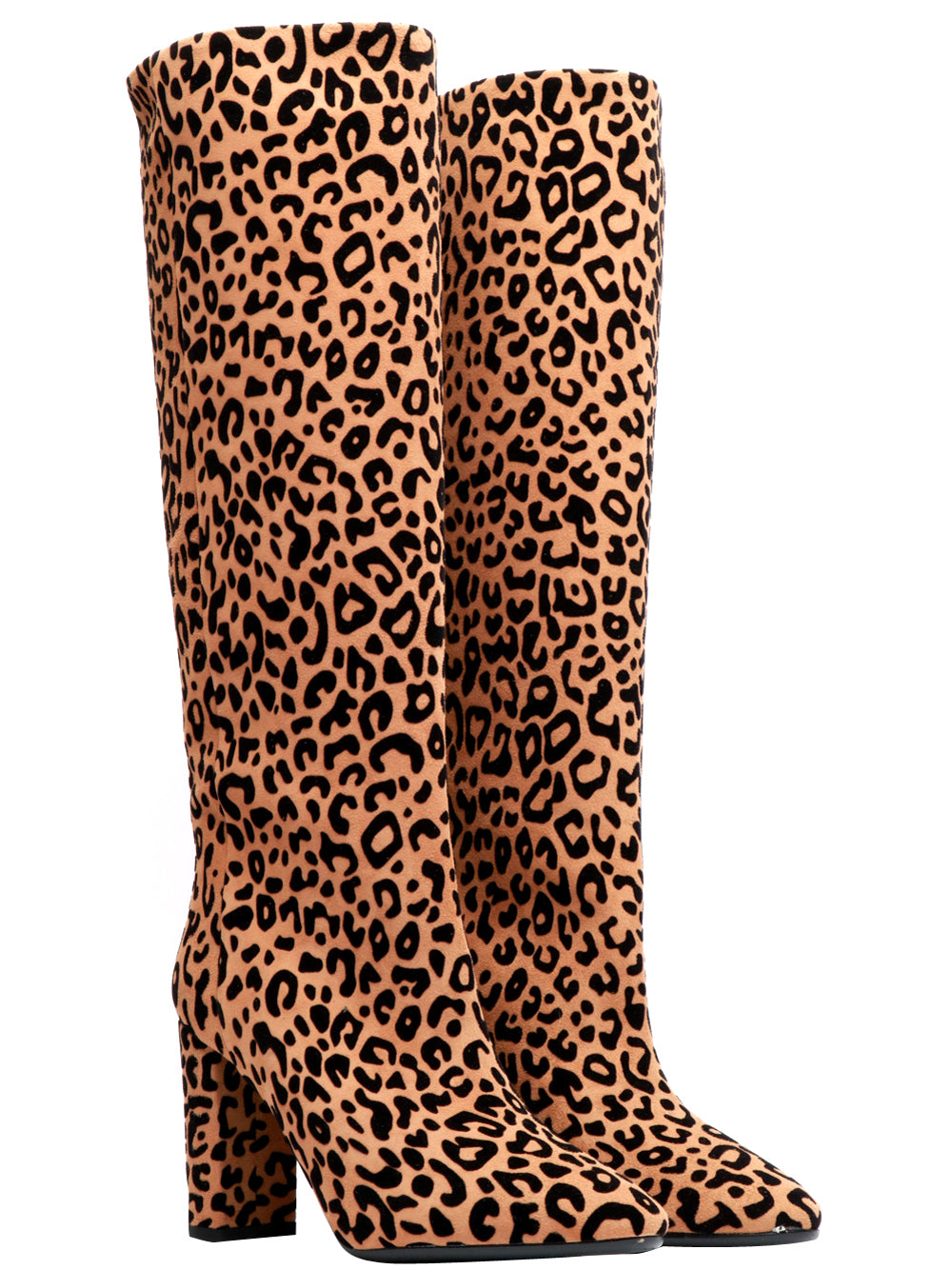 BIANCA DI Stivali in Suede Animalier con Tacco Alto Leopardato