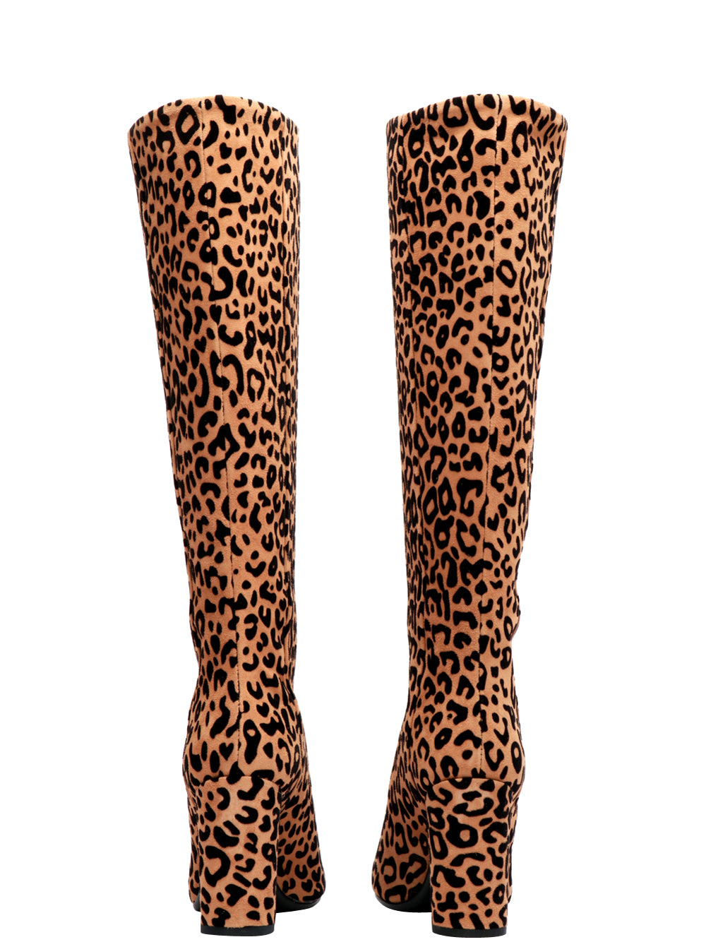 BIANCA DI Stivali in Suede Animalier con Tacco Alto Leopardato