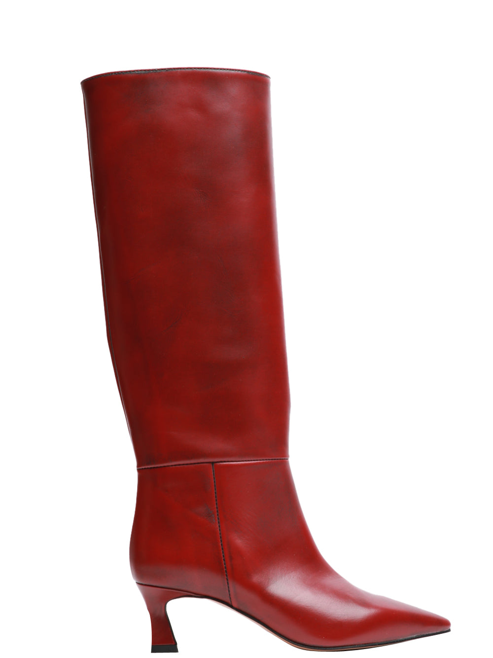 BIANCA DI Stivali in Pelle Bordeaux a Punta Bordeaux