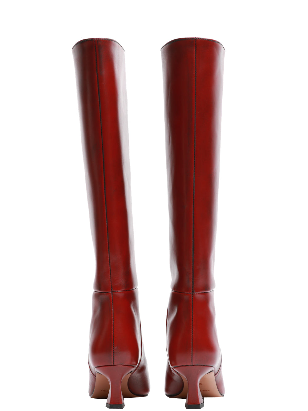 BIANCA DI Stivali in Pelle Bordeaux a Punta Bordeaux