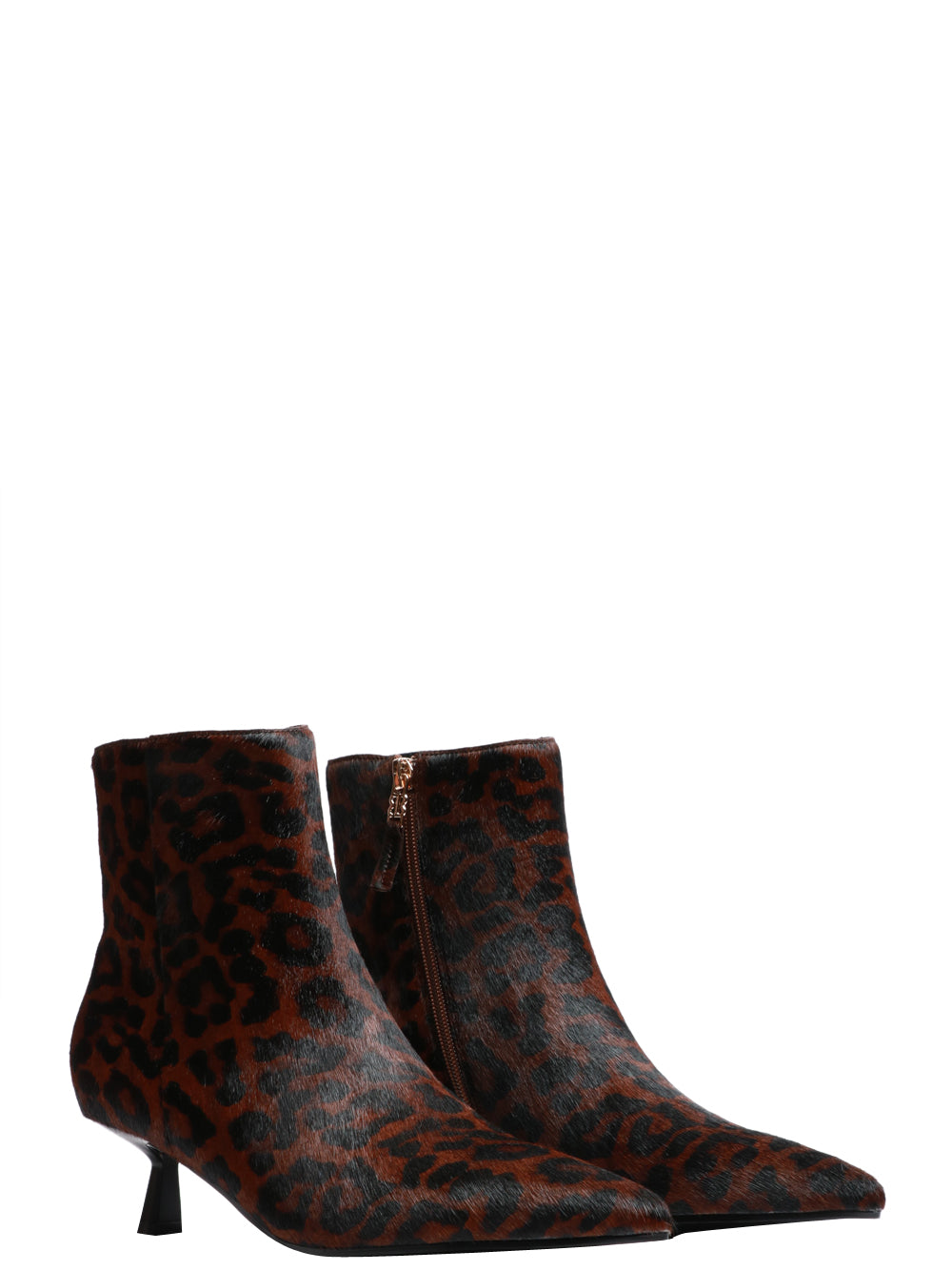 BIBI LOU Stivali Tronchetto Sakura in Cavallino Animalier Marrone/nero