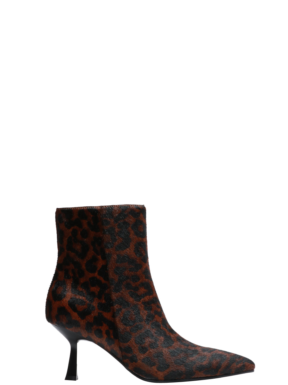 BIBI LOU Stivali Tronchetto Sakura a Punta in Cavallio Animalier Marrone/nero