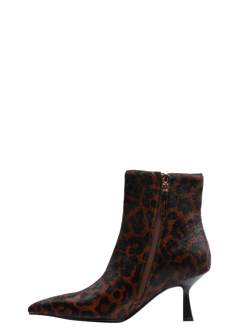 BIBI LOU Stivali Tronchetto Sakura a Punta in Cavallio Animalier Marrone/nero