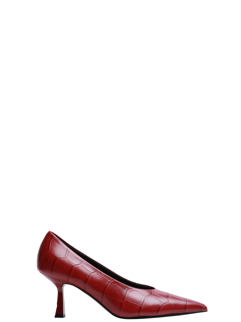 BIBI LOU Scarpe Décolleté Tiare in Pelle Croco Bordeaux Bordeaux