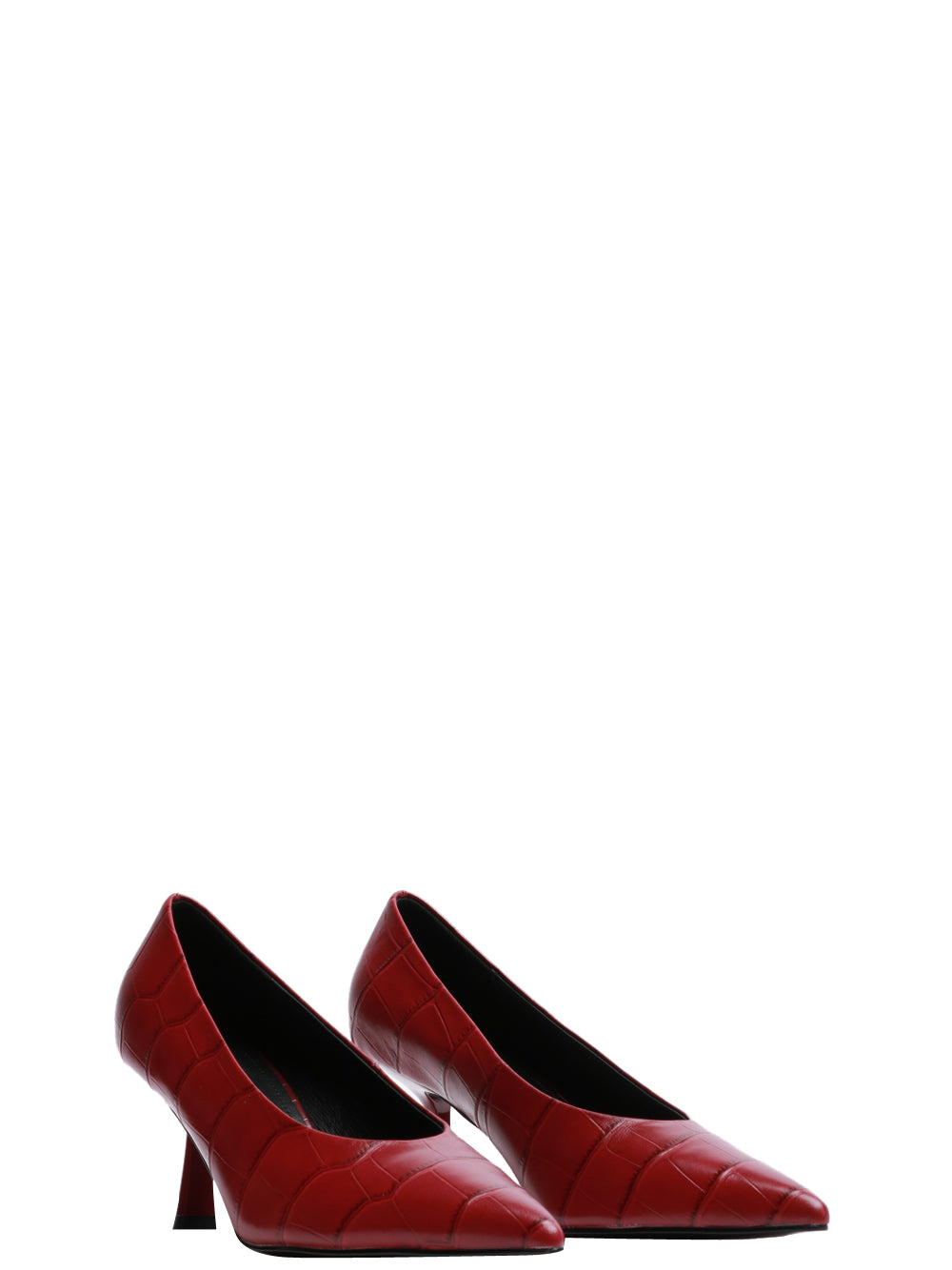 BIBI LOU Scarpe Décolleté Tiare in Pelle Croco Bordeaux Bordeaux