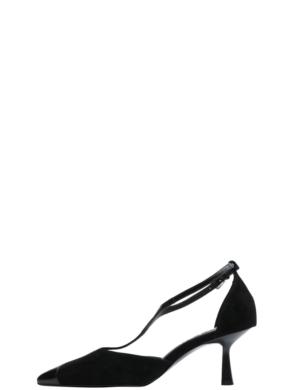 BIBI LOU Scarpe Décolleté Canna a Punta in Suede Nere Nero