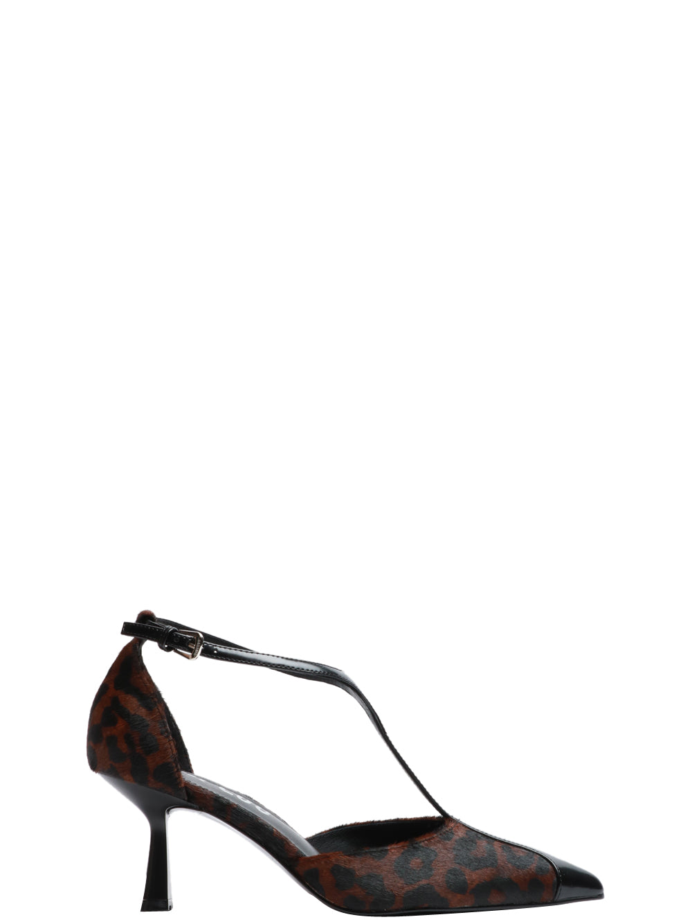 BIBI LOU Scarpe Décolleté Canna T-Bar in Cavallino Animalier Maculata