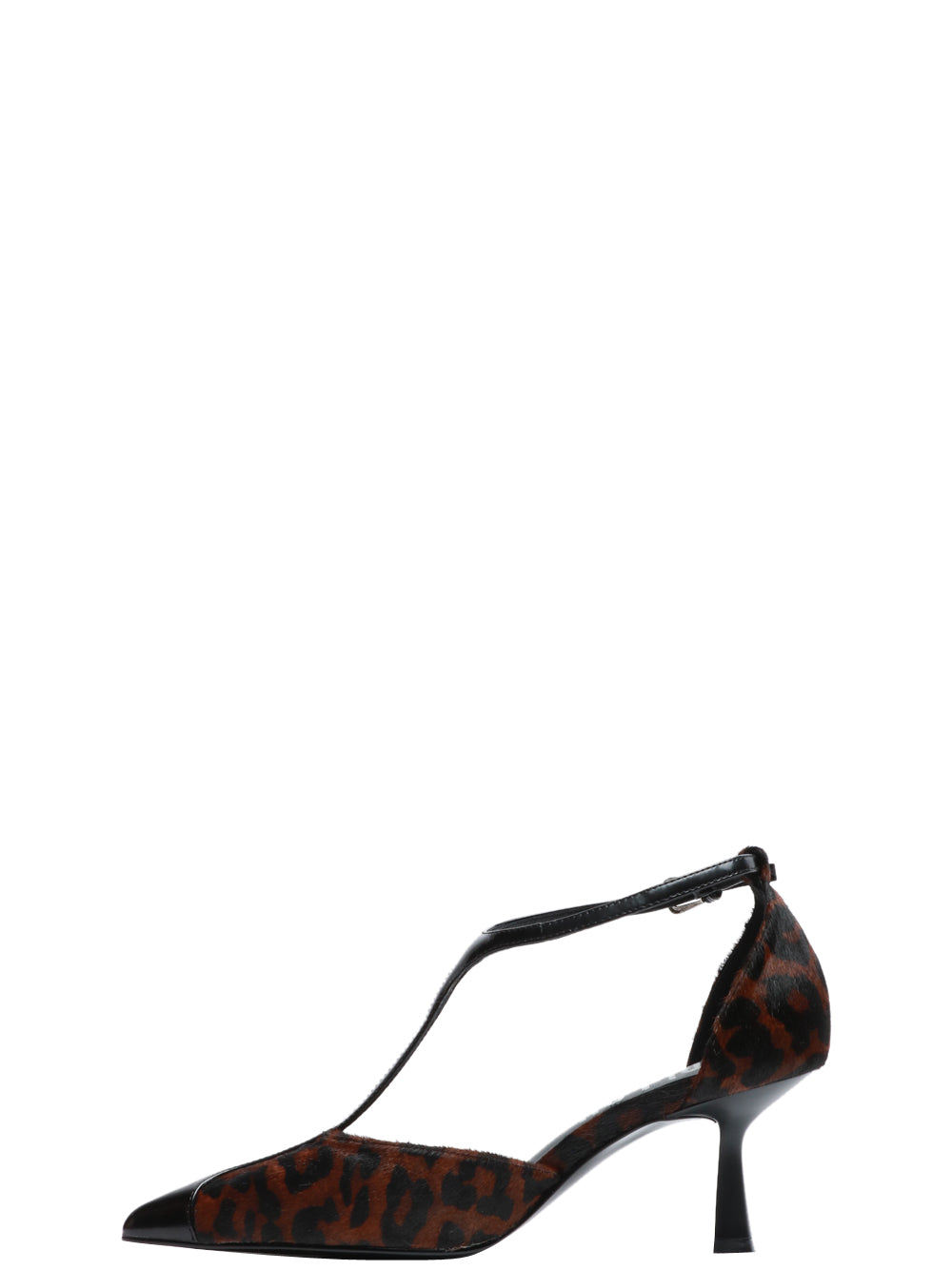 BIBI LOU Scarpe Décolleté Canna T-Bar in Cavallino Animalier Maculata