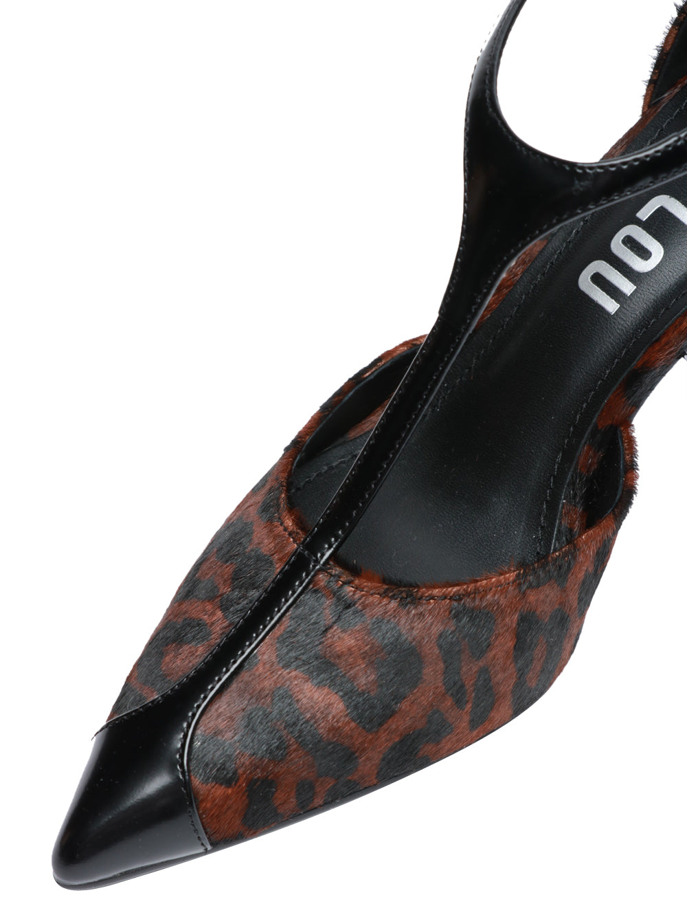 BIBI LOU Scarpe Décolleté Canna T-Bar in Cavallino Animalier Maculata