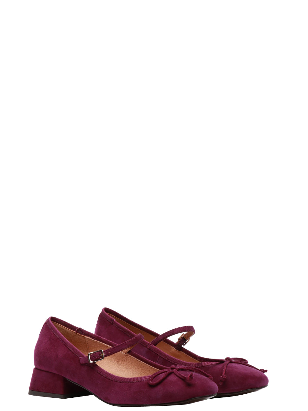 BIBI LOU Scarpe Ballerina Suzy in Pelle Scamosciata Vinaccio Melanzana