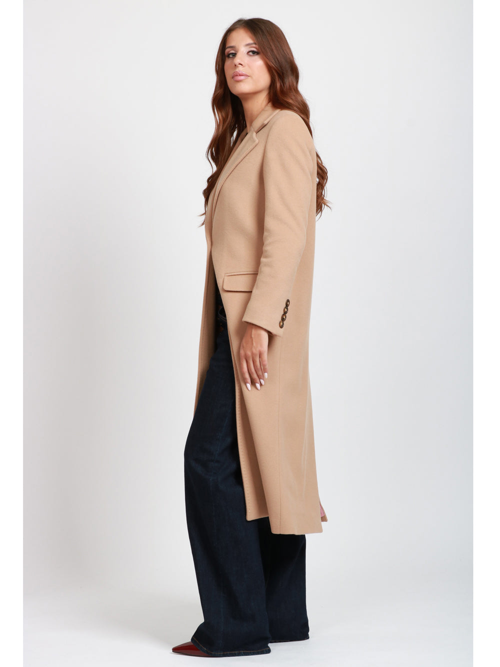 CHIARULLI Cappotto EOS Monopetto in Lana Vergine Cammello Camel