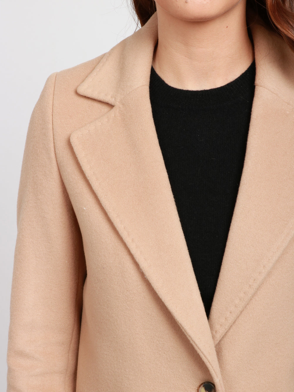 CHIARULLI Cappotto EOS Monopetto in Lana Vergine Cammello Camel