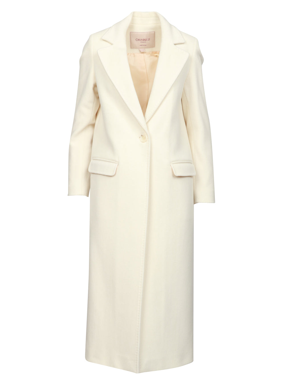 CHIARULLI Cappotto EOS Monopetto in Lana Vergine Avorio Avorio