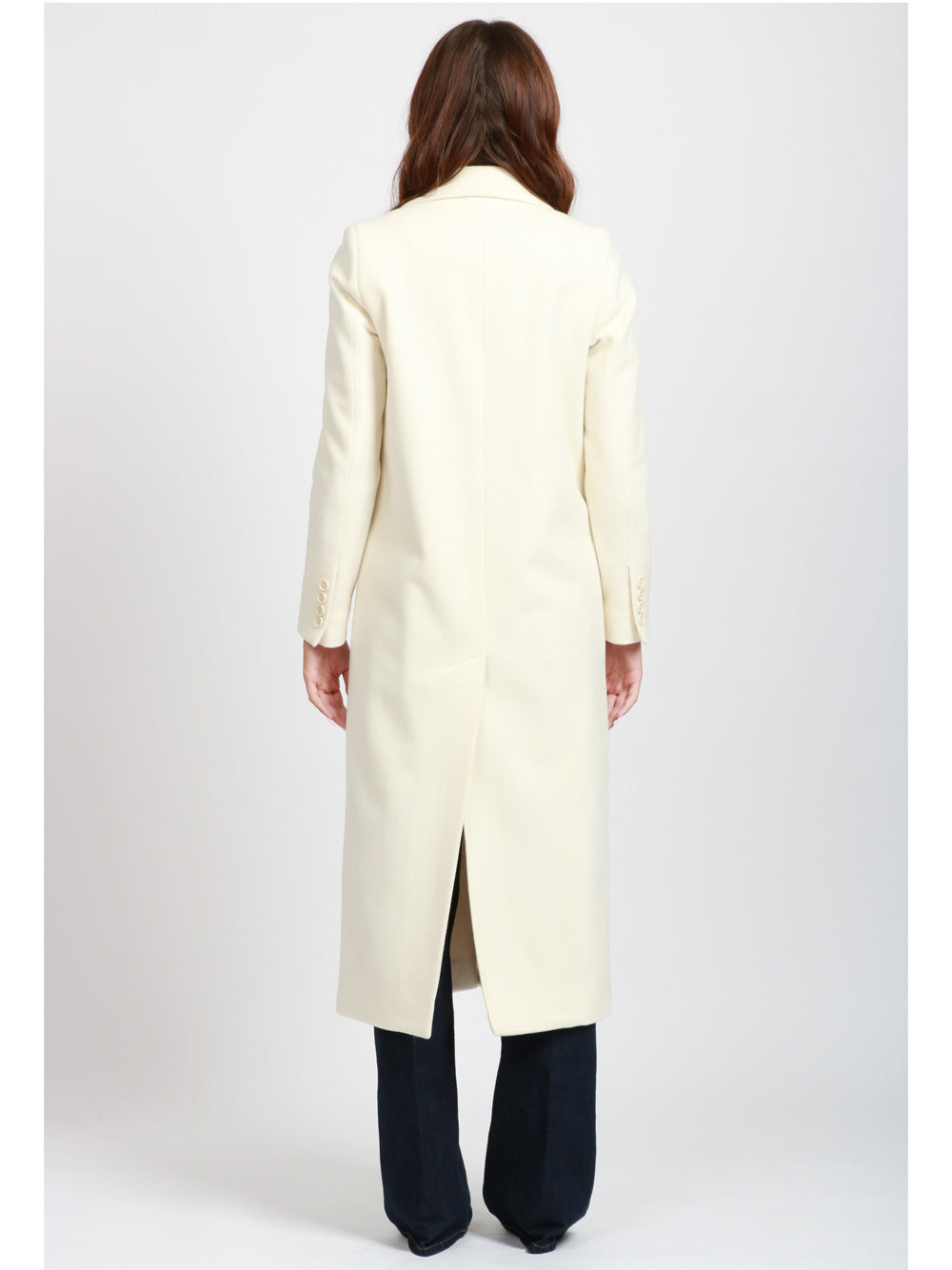 CHIARULLI Cappotto EOS Monopetto in Lana Vergine Avorio Avorio