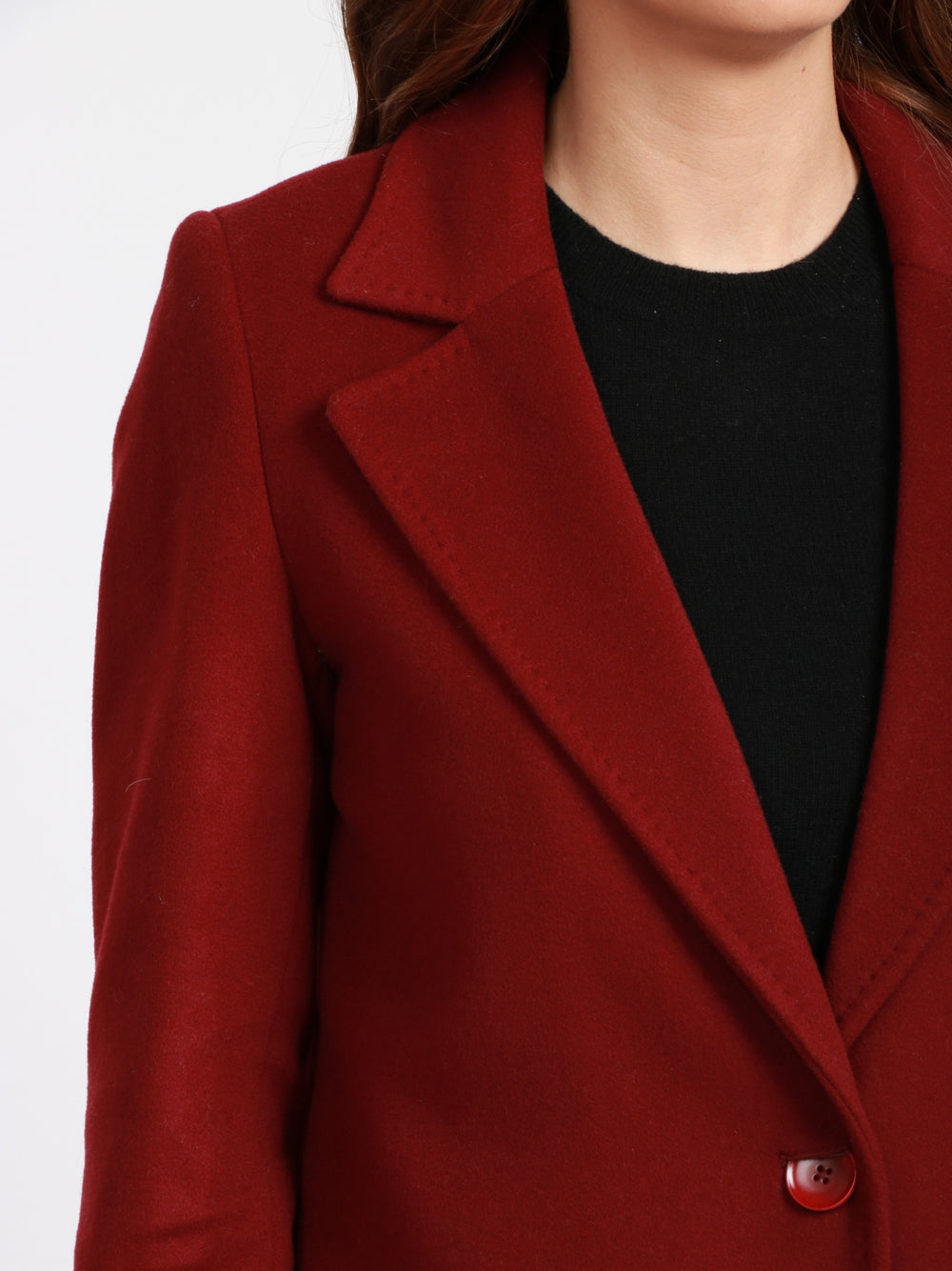 CHIARULLI Cappotto EOS Monopetto in Lana Vergine Bordeaux Bordeaux