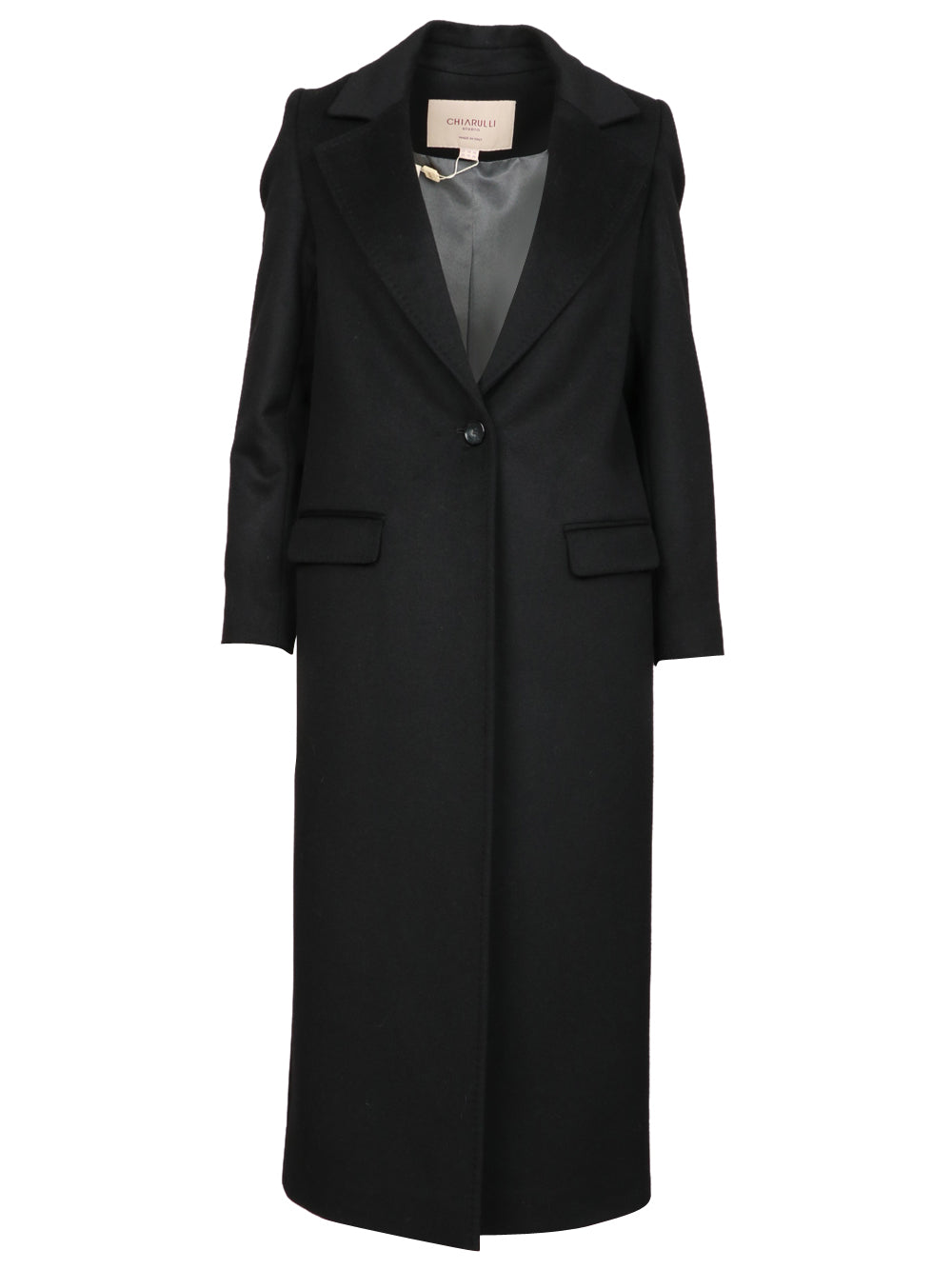 CHIARULLI Cappotto EOS Monopetto in Lana Vergine Nero Nero