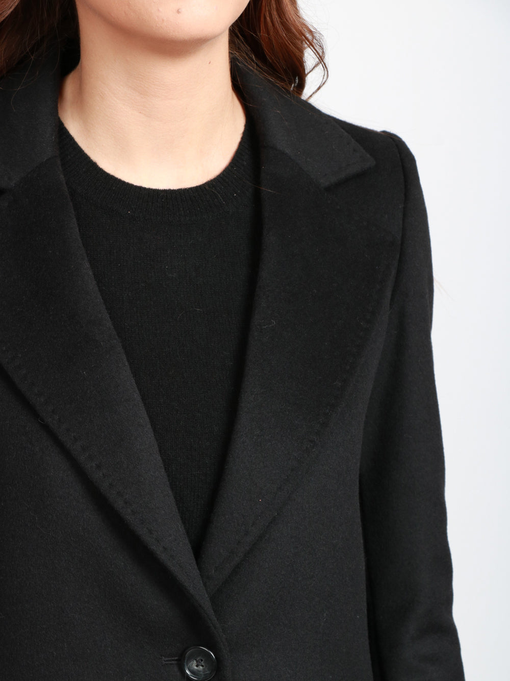 CHIARULLI Cappotto EOS Monopetto in Lana Vergine Nero Nero