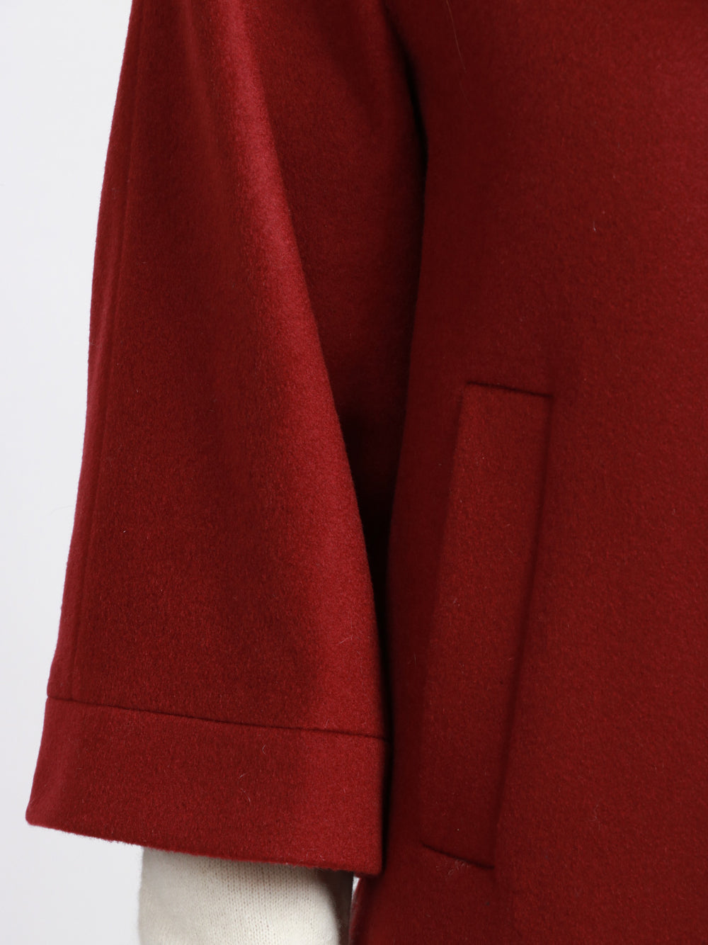 CHIARULLI Caban Tonia Monopetto in Lana Bordeaux con Collo Alto Bordeaux