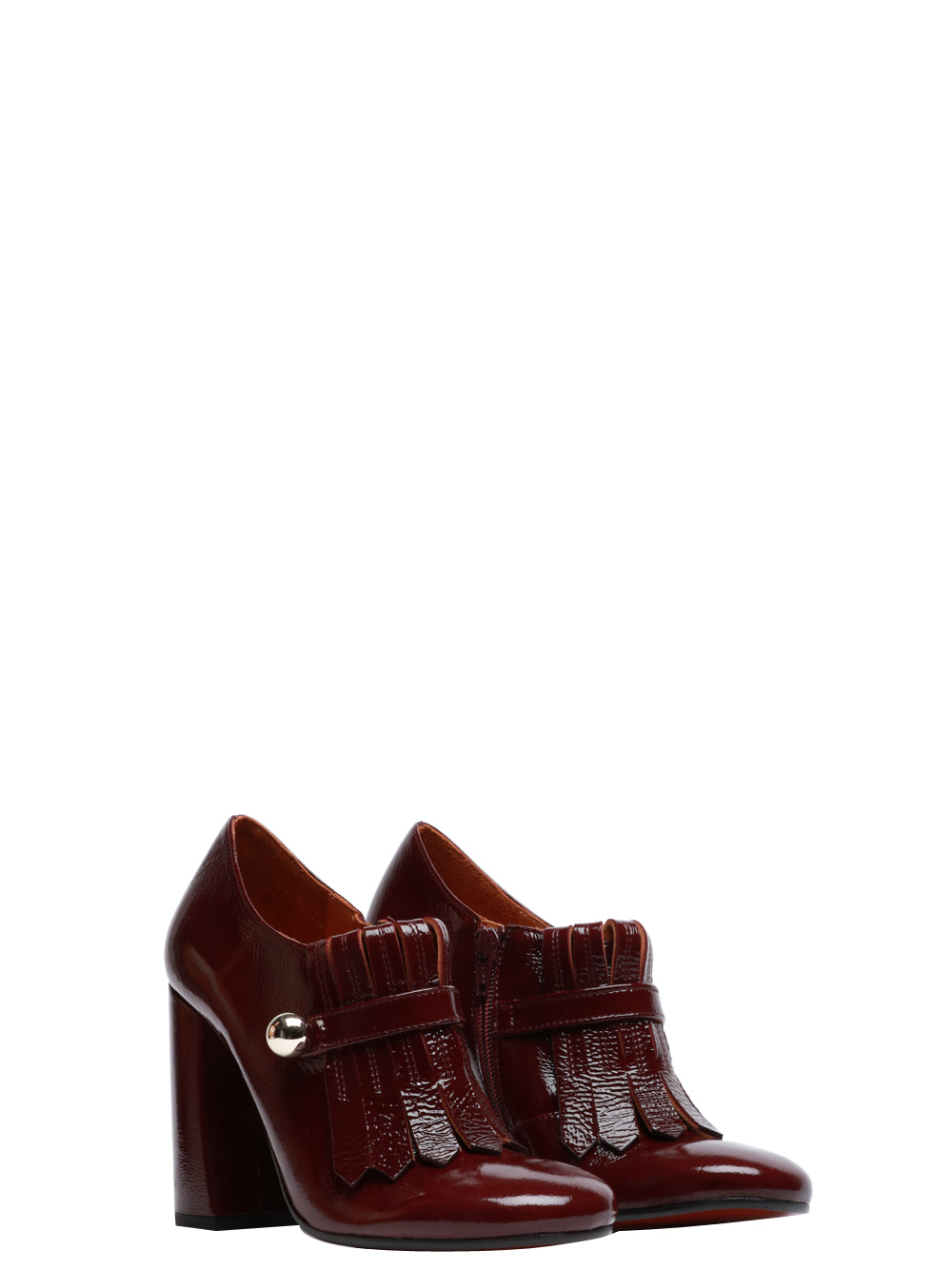CHIE MIHARA Scarpe Wolker in Pelle Verniciata Bordeaux con Tacco Alto Bordeaux