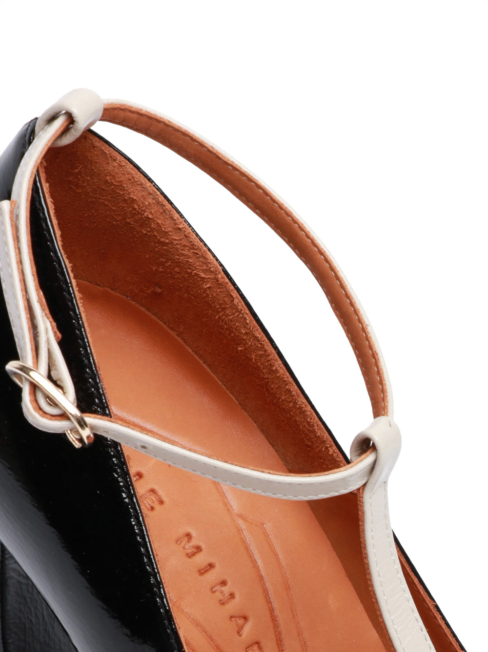 CHIE MIHARA Scarpe Décolleté Wotashi T-Bar in Pelle Nere e Bronzo Nero/avorio/marrone