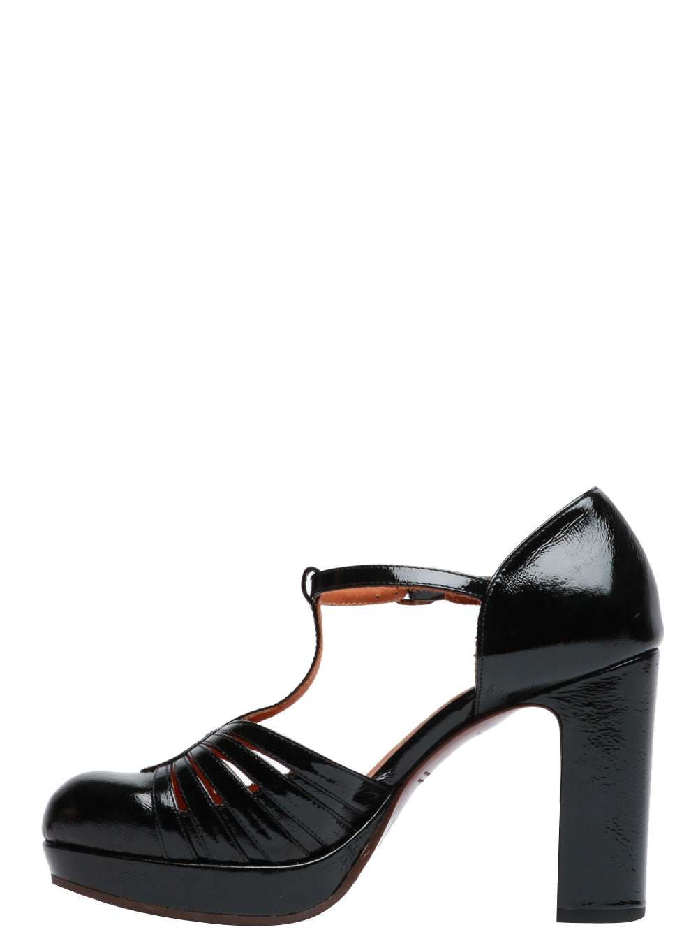 CHIE MIHARA Scarpe Décolleté Yaisu T-Bar in Pelle Verniciata Nere Nero