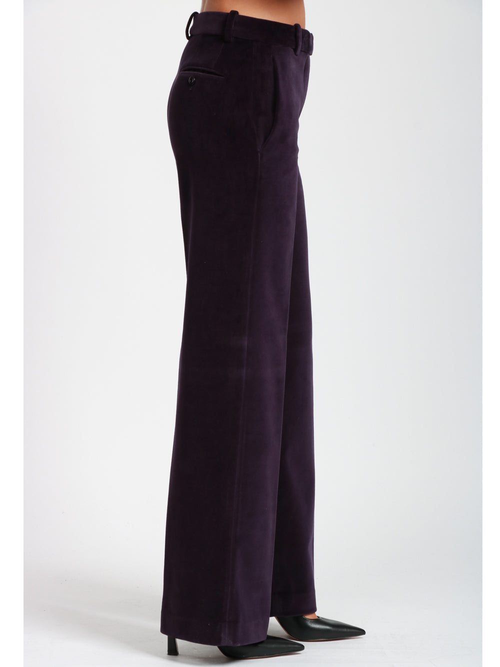 CIRCOLO 1901 Pantaloni in Velluto Viola con Gamba Dritta Viola