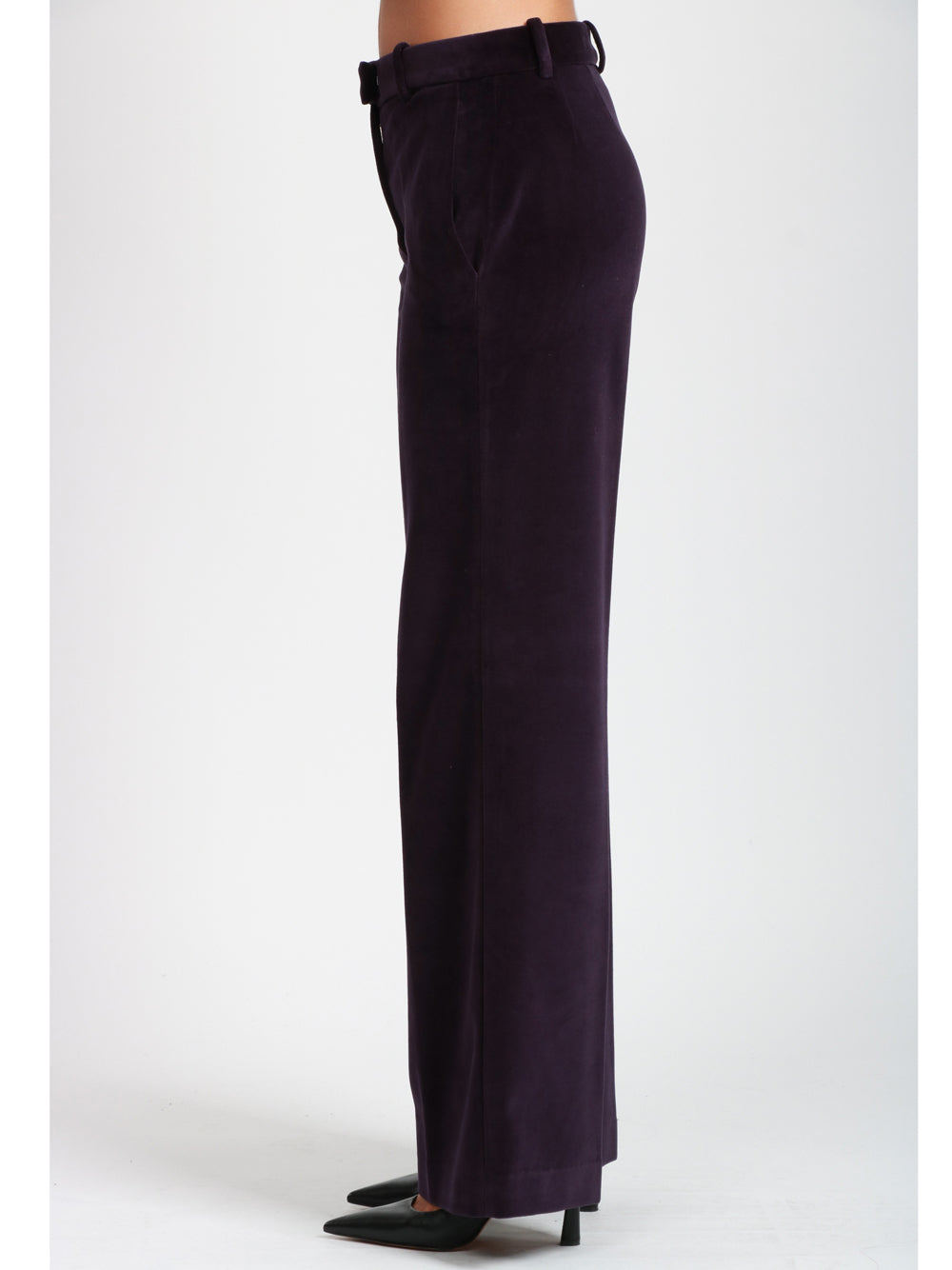CIRCOLO 1901 Pantaloni in Velluto Viola con Gamba Dritta Viola