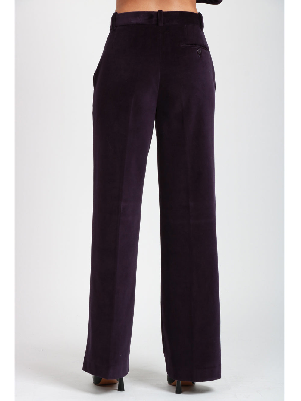 CIRCOLO 1901 Pantaloni in Velluto Viola con Gamba Dritta Viola