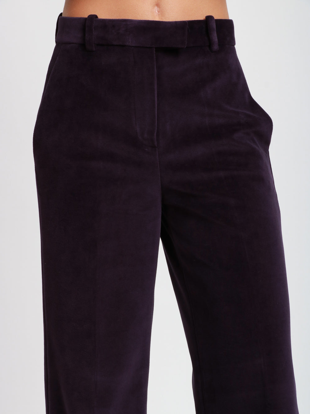 CIRCOLO 1901 Pantaloni in Velluto Viola con Gamba Dritta Viola