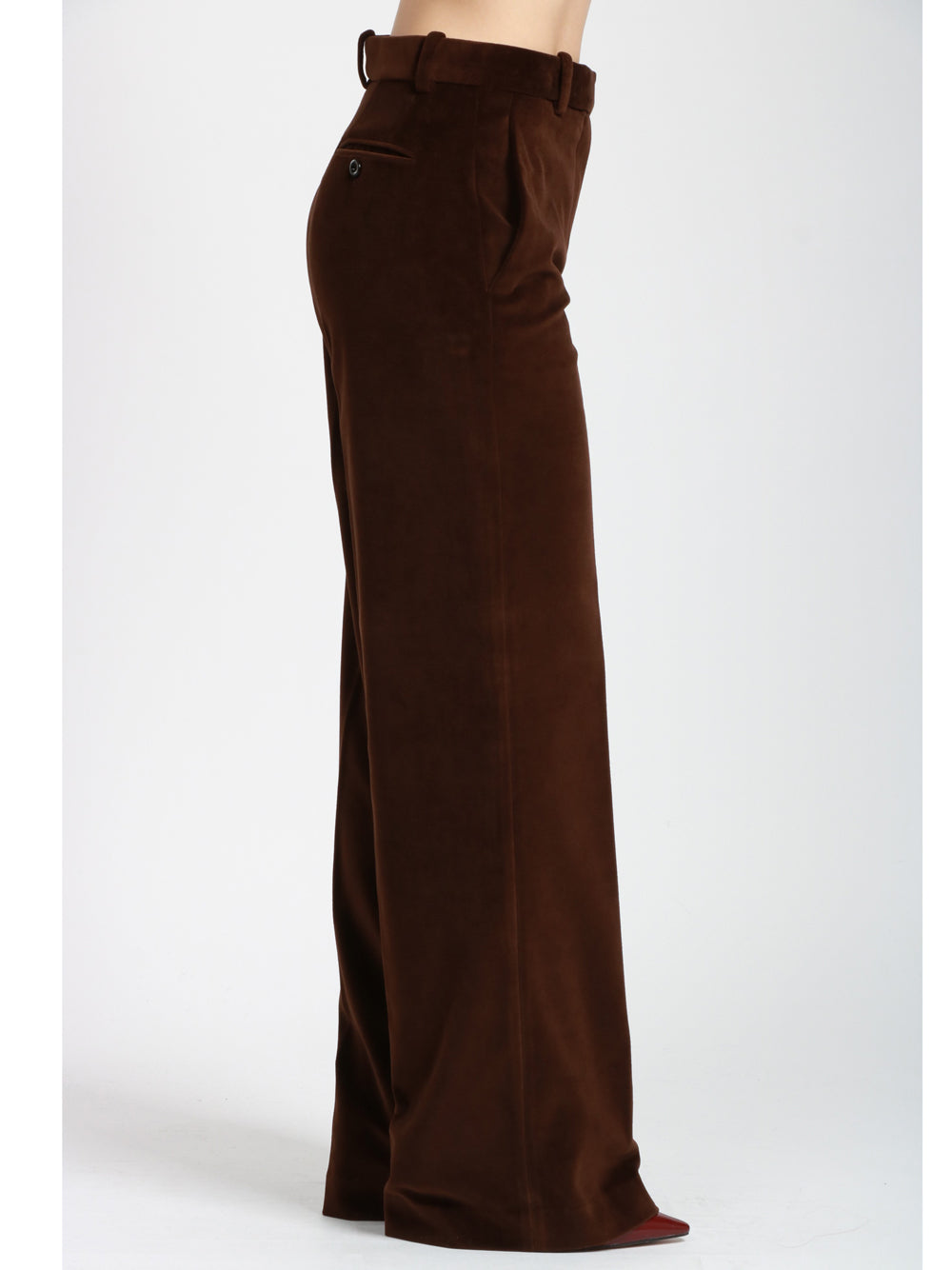 CIRCOLO 1901 Pantaloni in Velluto Marrone con Gamba Dritta Marrone