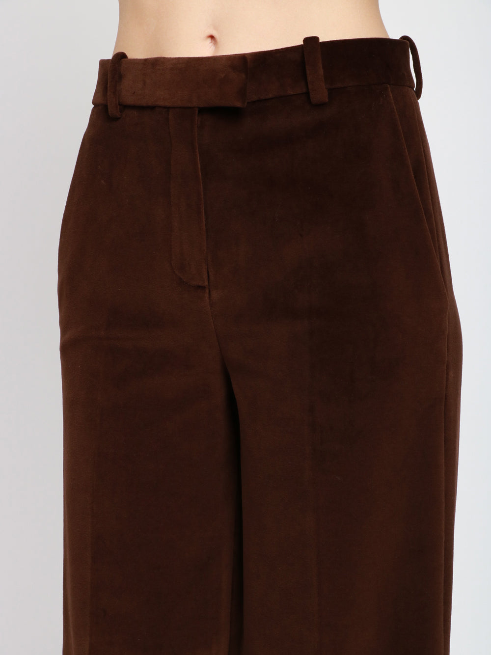 CIRCOLO 1901 Pantaloni in Velluto Marrone con Gamba Dritta Marrone