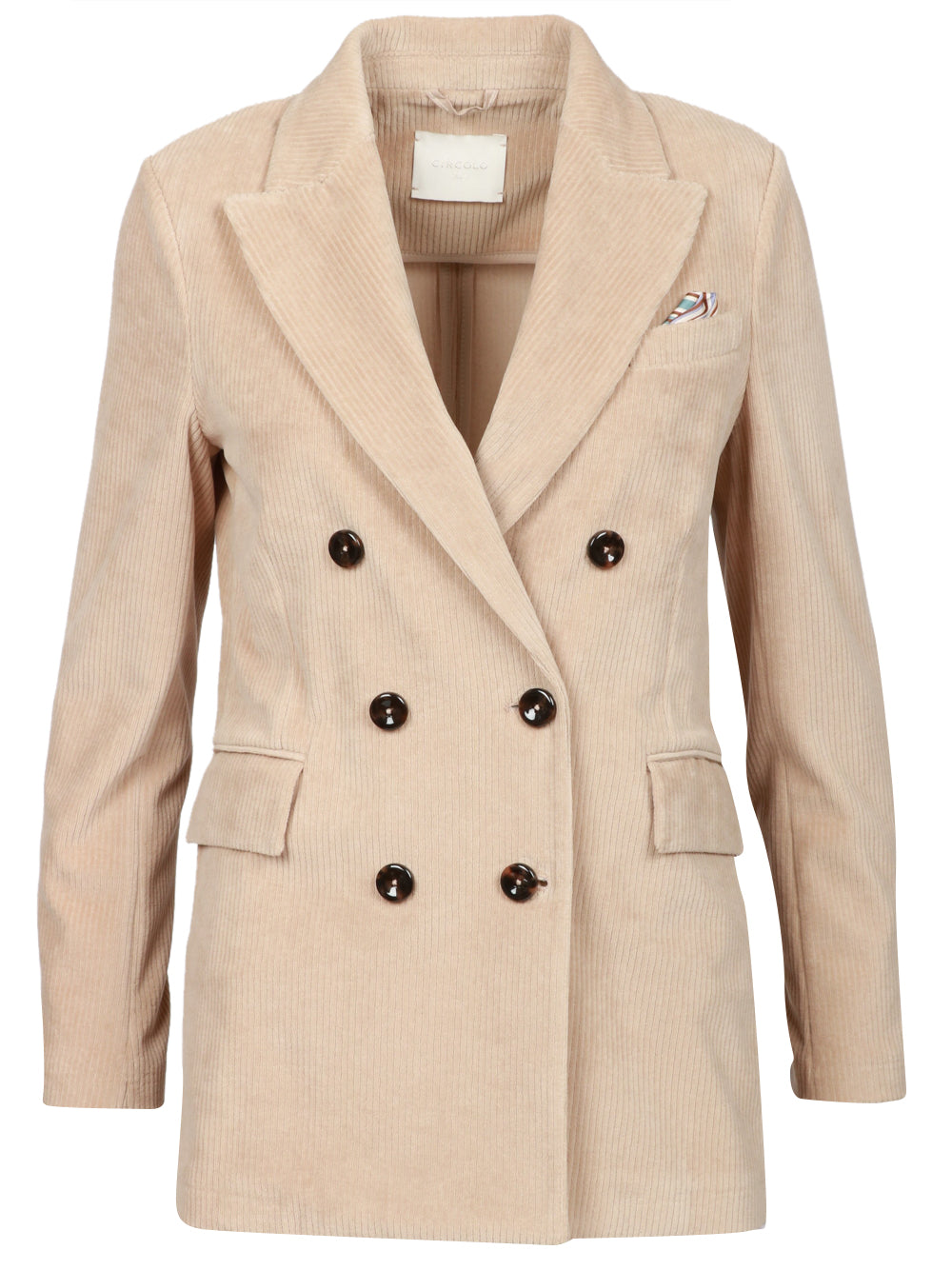 CIRCOLO 1901 Giacca in Velluto Beige a Coste Doppiopetto Beige