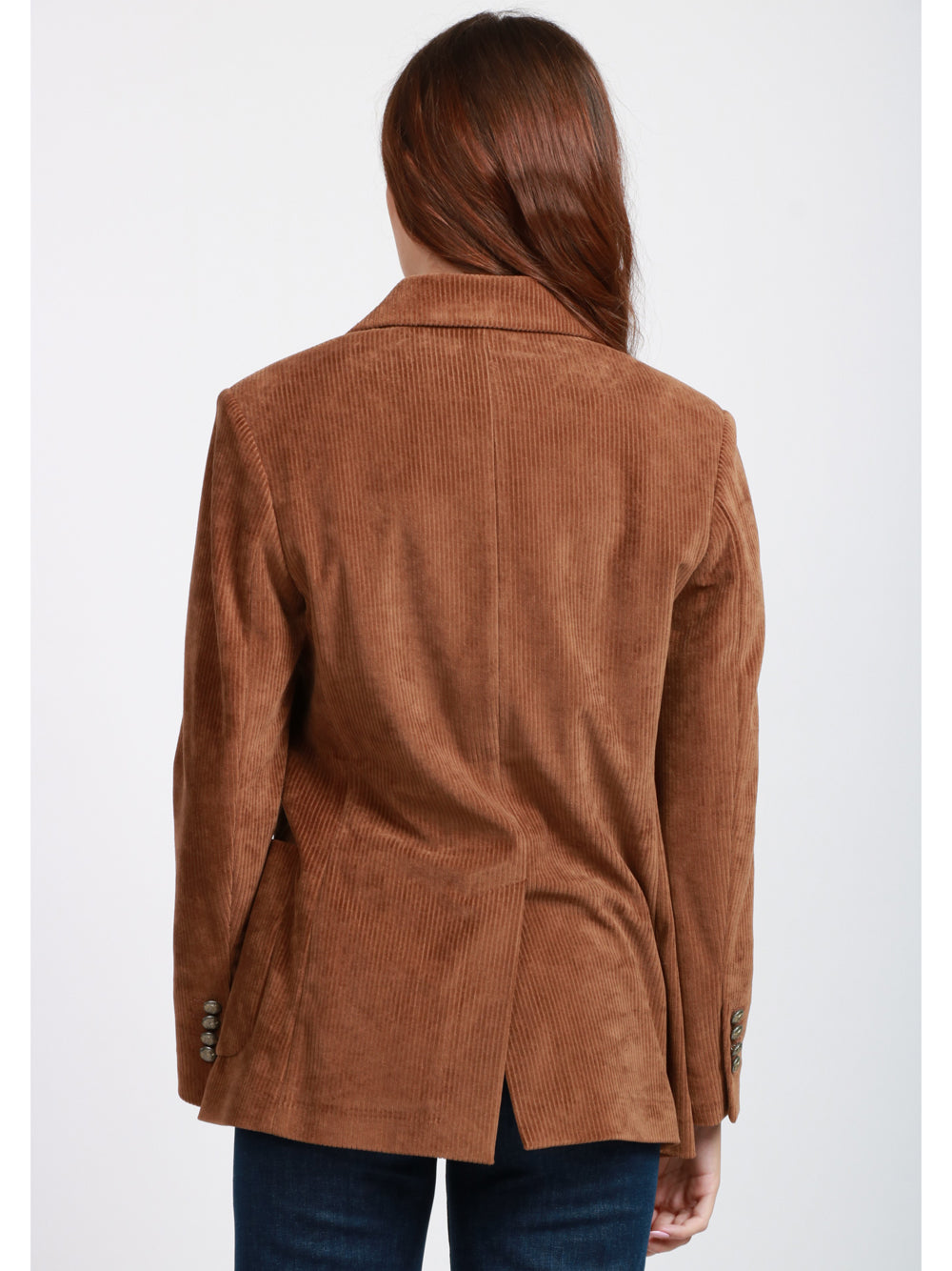 CIRCOLO 1901 Giacca Doppiopetto in Velluto a Costine Marrone Bruciato