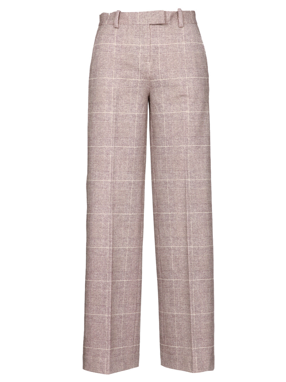CIRCOLO 1901 Pantaloni in Felpa Beige e Vinaccio con Stampa Principe di Galles Beige/vinaccio