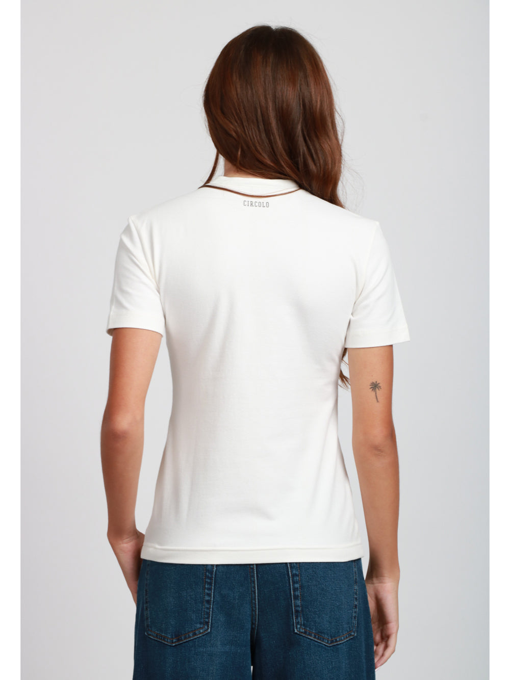 CIRCOLO 1901 T-shirt in Cotone Bianca con Stampa Arance Bianco/marrone