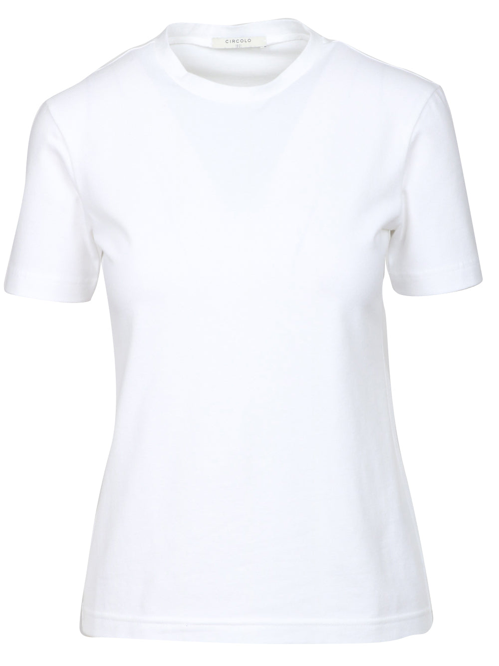 CIRCOLO 1901 T-shirt in Cotone Bianca Girocollo a Tinta Unita Bianco