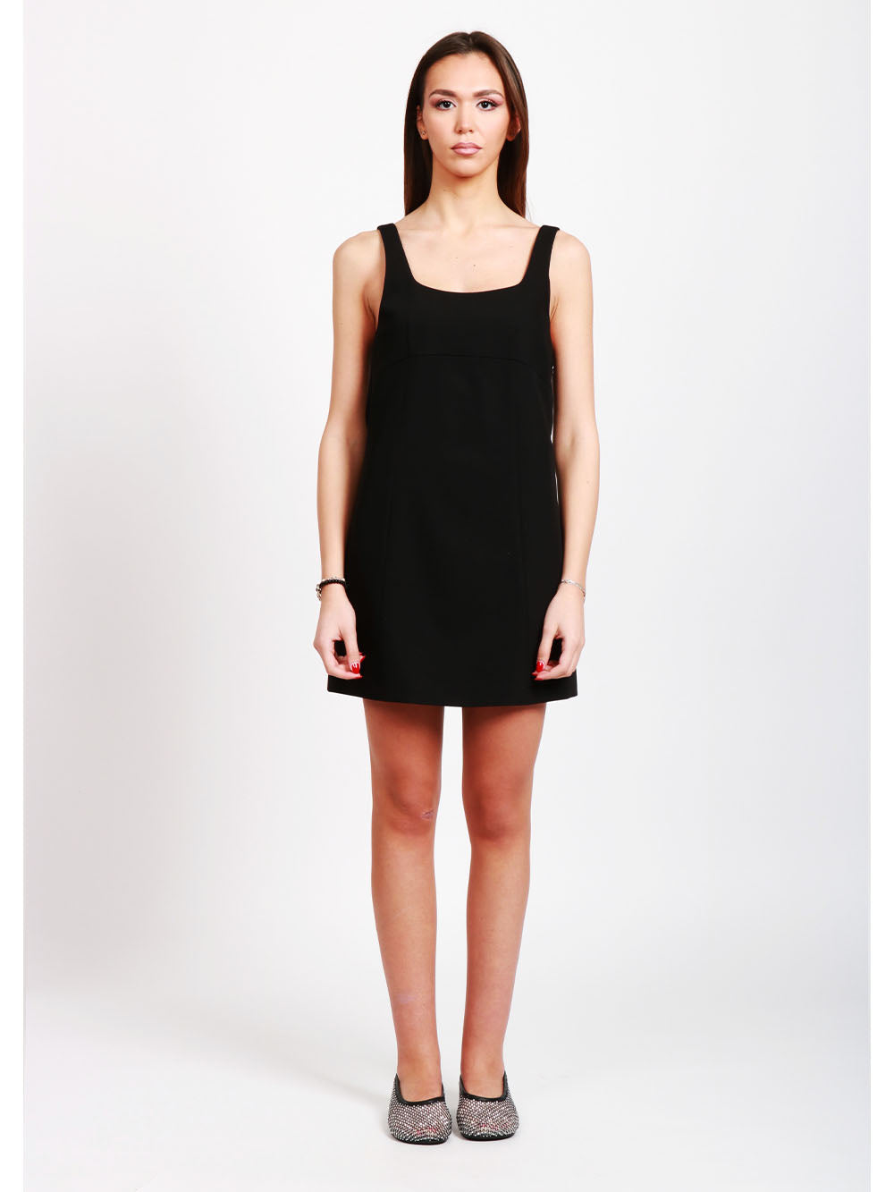 DONDUP Vestito Corto Tubino in Twill Nero Nero