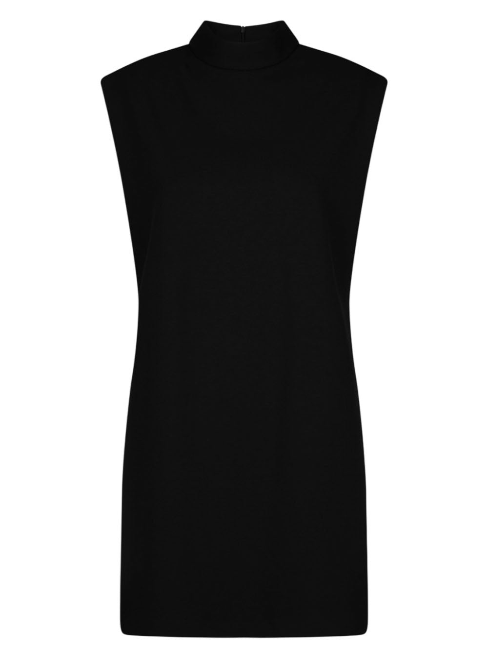 DONDUP Vestito Corto Tubino Nero con Collo Alto e Spalline Nero
