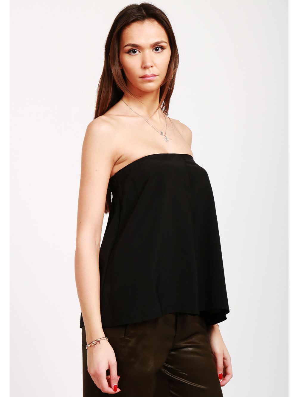 DONDUP Top a Fascia Nero Nero
