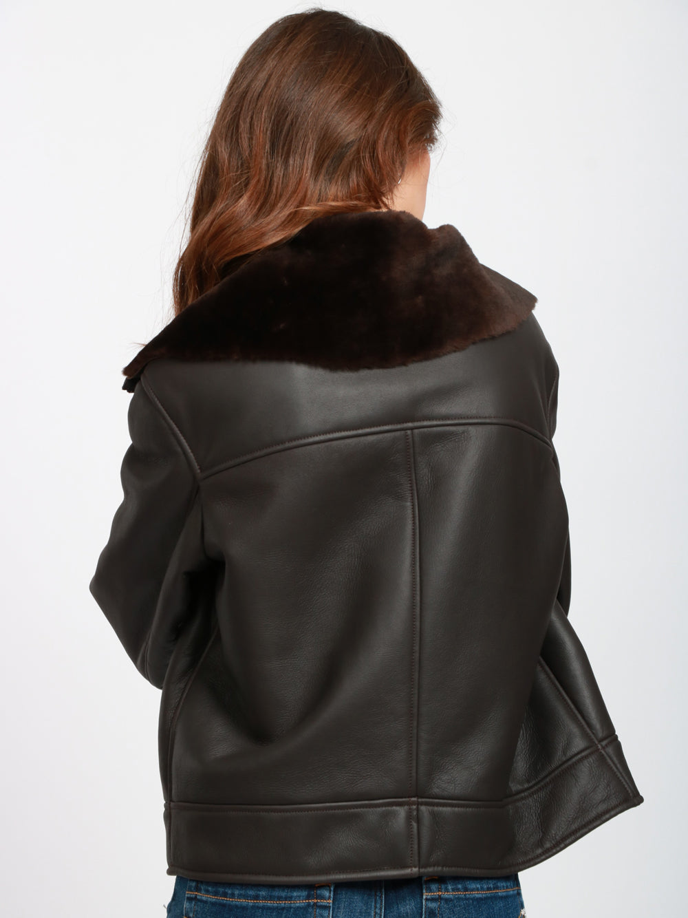 DONDUP Giubbino Montone in Pelle Nero Marrone