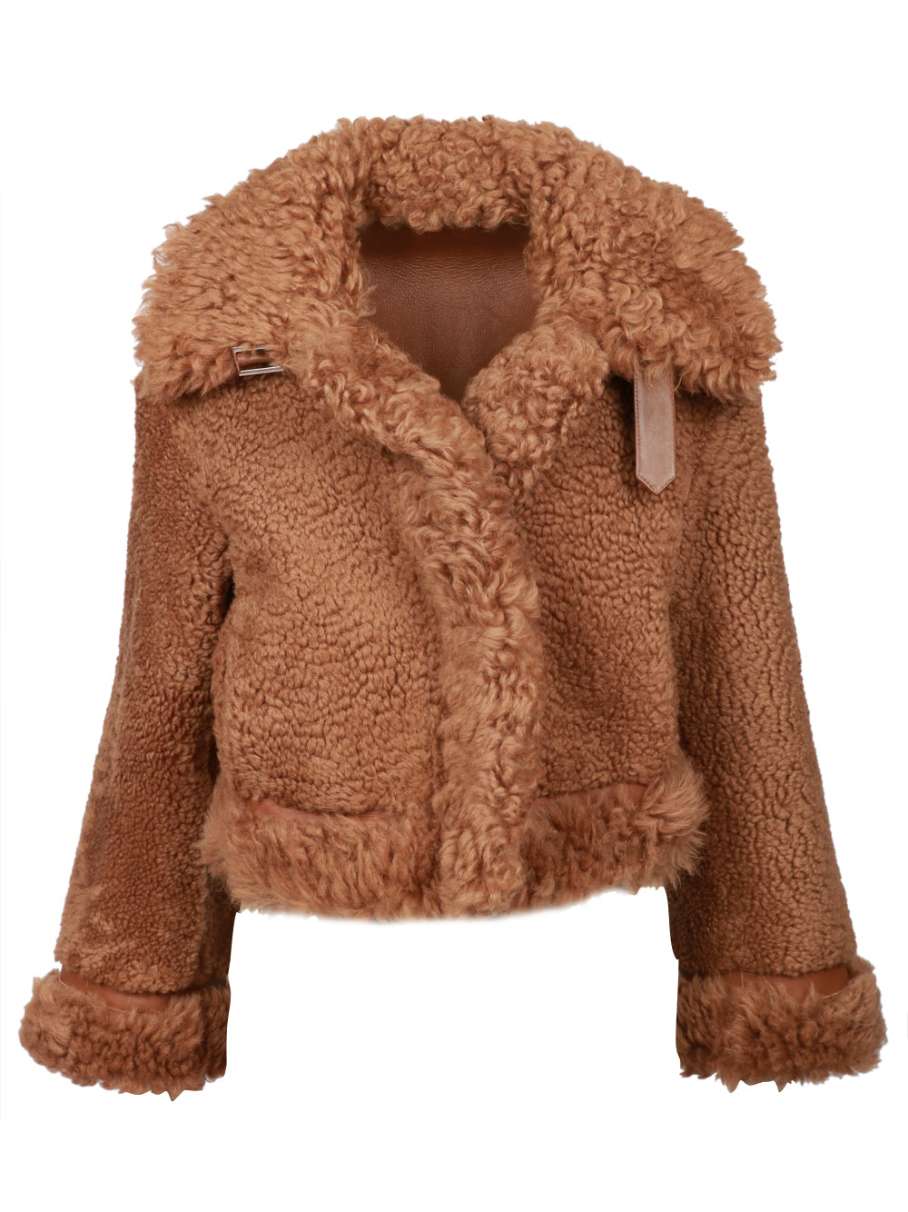 DONDUP Giubbino Montone in Pelle Camel Doubleface Cammello