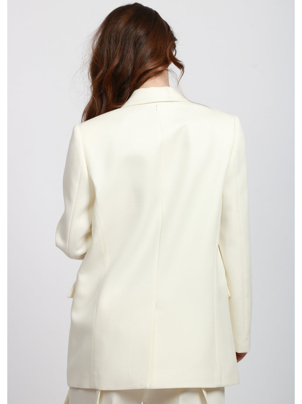 DONDUP Giacca Monopetto in Canvas di Lana Vergine Panna Panna