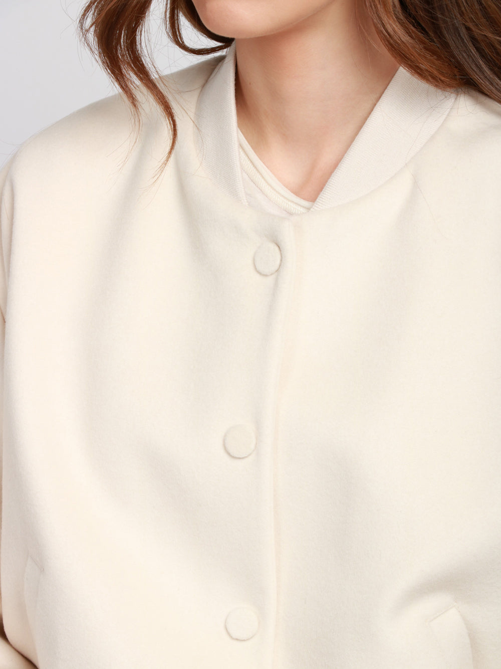 DONDUP Bomber Imbottito in Cashmere Panna Panna