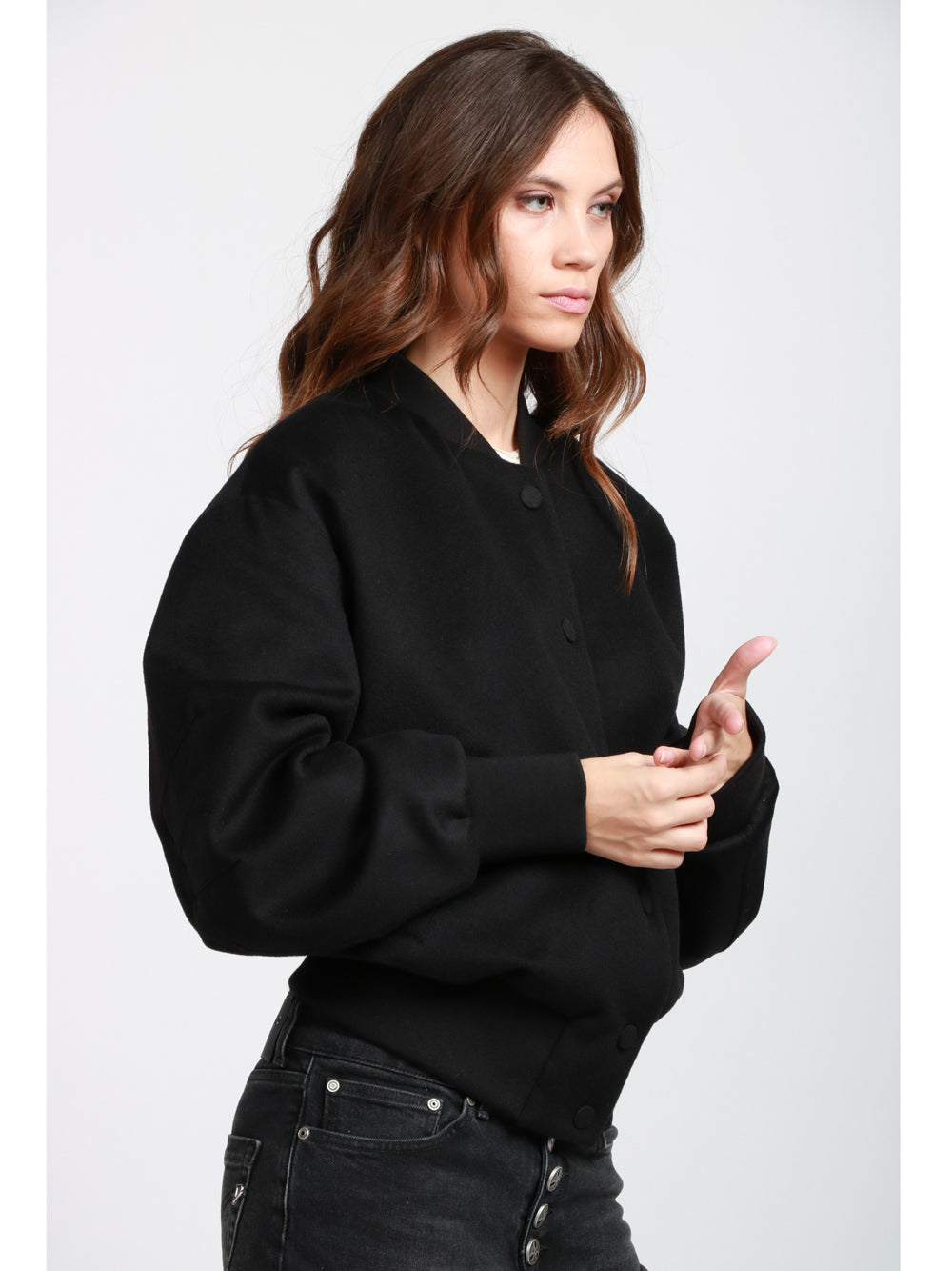 DONDUP Bomber Imbottito in Cashmere Nero Nero