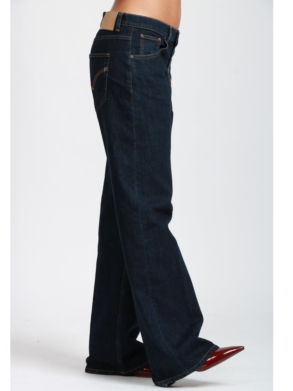 DONDUP Jeans Jacklyn Wide Leg in Denim Stretch Denim scuro