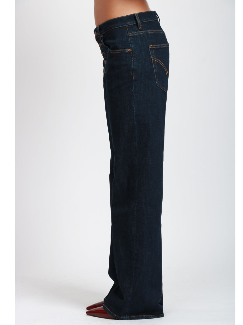 DONDUP Jeans Jacklyn Wide Leg in Denim Stretch Denim scuro